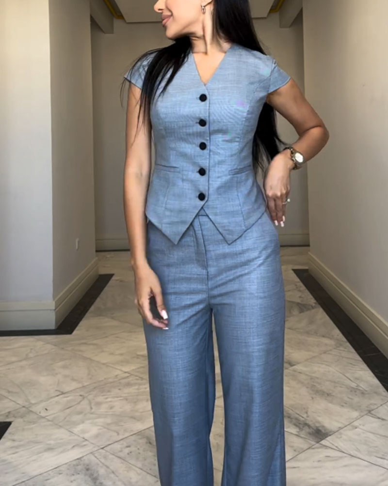 Isolia - V-hals top en broek set