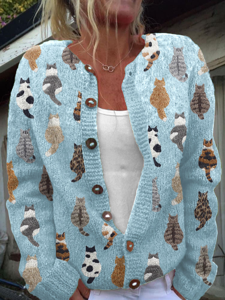 Madeline - Dames gebreide cardigan met knoopmotief