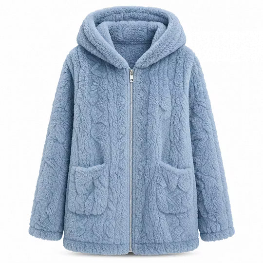 Lijsbeth - Dames fleece jack met capuchon, rits en opgestikte zakken
