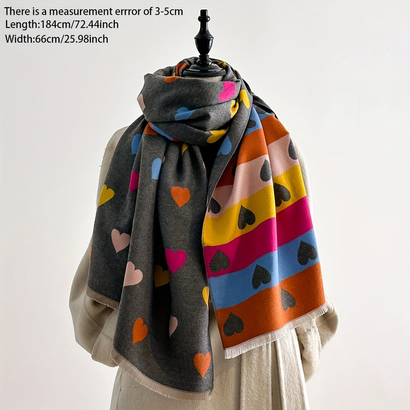 Corentine - Casual dames sjaal met hartprint
