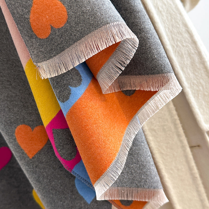 Corentine - Casual dames sjaal met hartprint