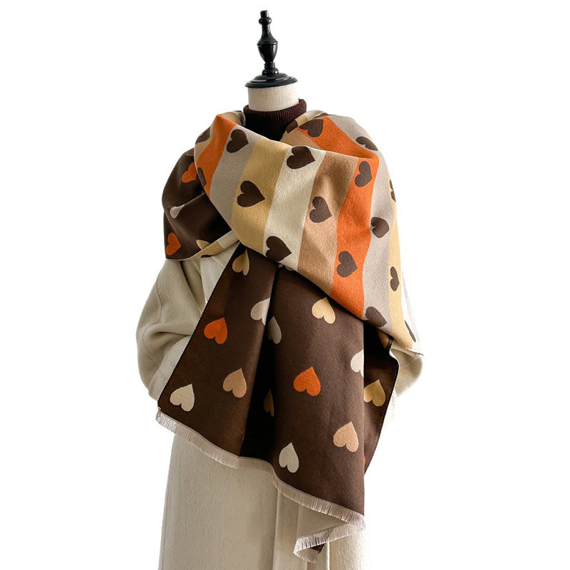 Corentine - Casual dames sjaal met hartprint