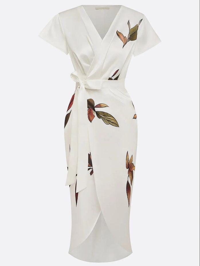 Nysoria - Elegante Bloemenprint Wikkeljurk