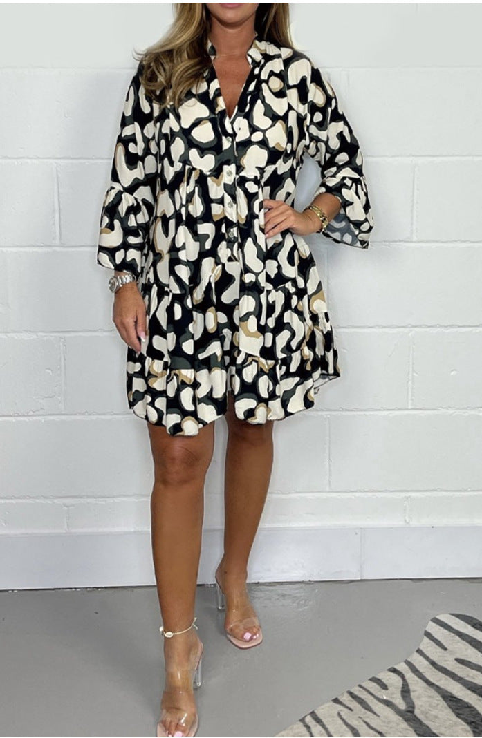 Quentine - Casual jurk met mooie print voor dames