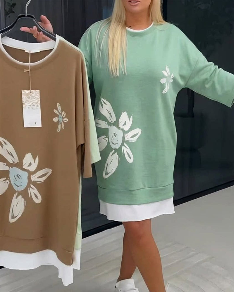 Ravessa - Casual Jurk met Bloemenpatroon