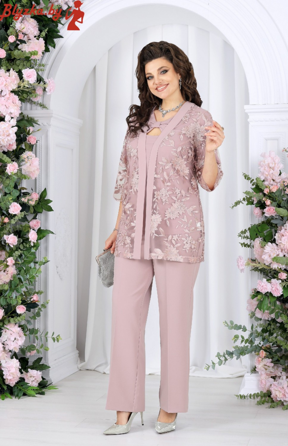Nelyra - Elegante 3-delige set met Kant Cape