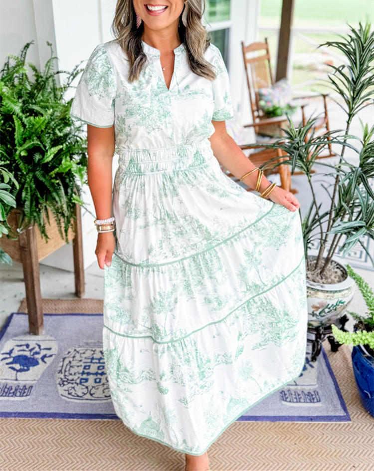 Selindra - Maxi jurk met klassieke canvasprint