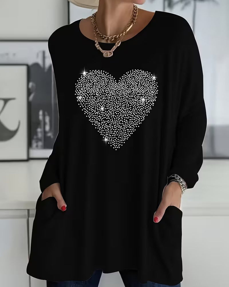 Pavelyssa - Top Design Poche Amour Fijne Pailletten