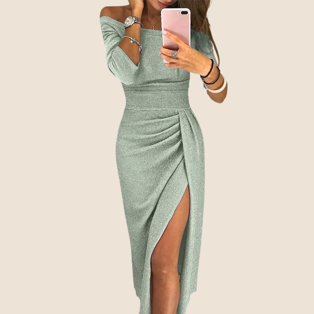 Oravienne - Elegante en Vloeiende Maxi Jurk met Open Rug