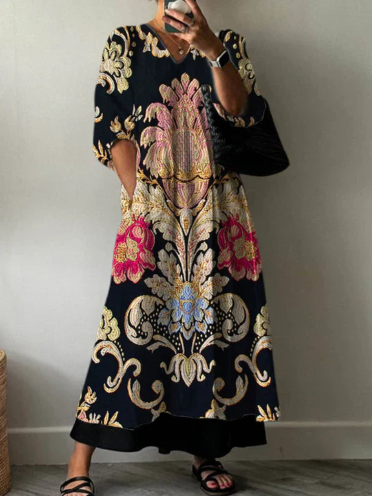 Kalvessa - Maxijurk voor dames elegante soepele bohemian print