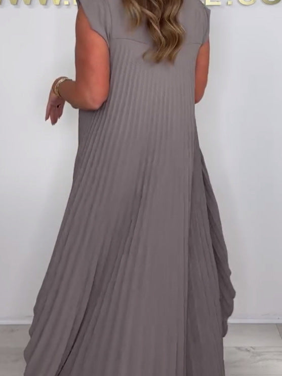 Nelia - Casual set met miditop met korte mouwen en broek met elastische taille