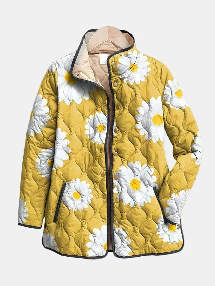 Mahaut - Dames gewatteerde jas met bloemenprint voor het tussenseizoen