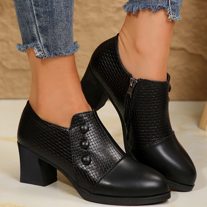 Riëtte - Dames pumps met blokhak en rits