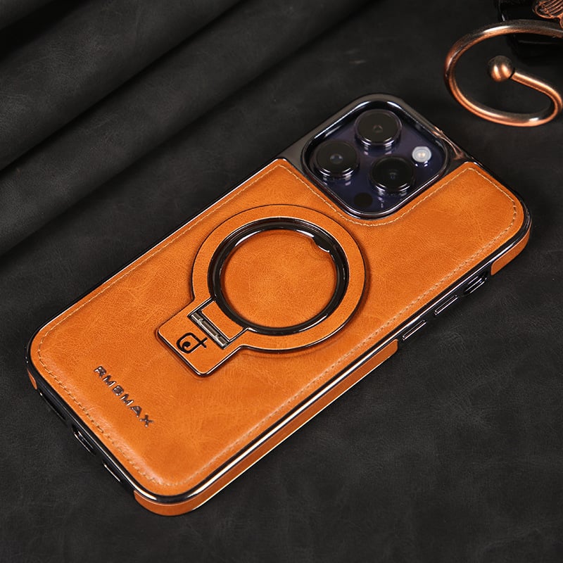 Jalira - Luxe lederen iPhone-hoesje met onzichtbare standaard