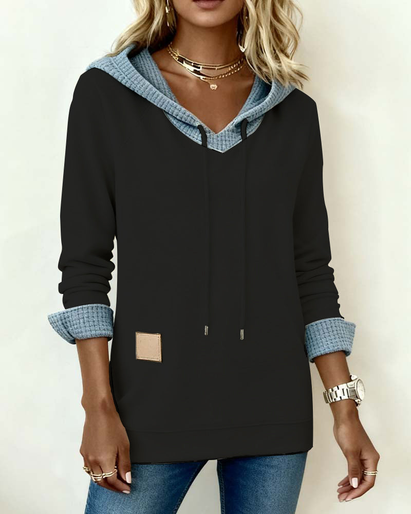 Lunessina - Casual Hoodie met Bijenraatpatroon