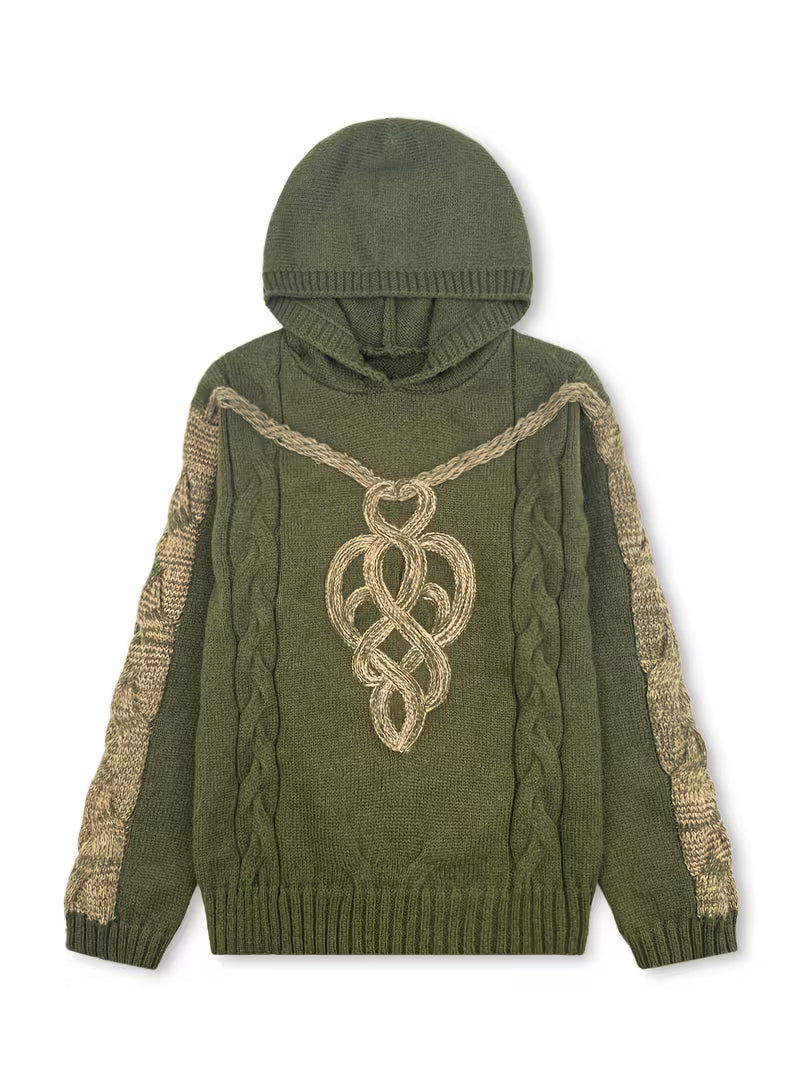 Helmira - Gebreide Hoodie met Vlechtpatroon