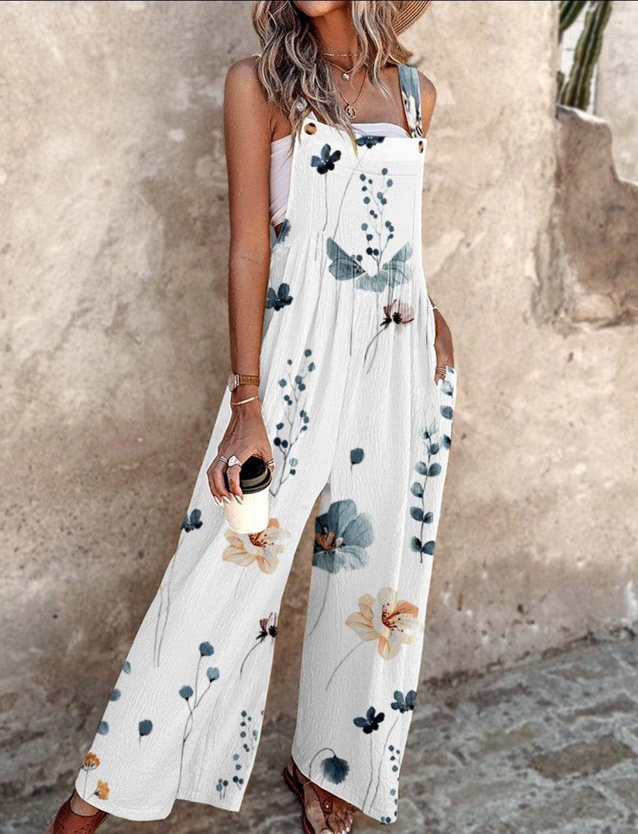 Indira - Mouwloze jumpsuit met prachtige print