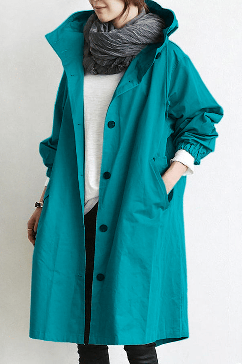 Henriette - Elegante lange cardigan voor dames met kraag en zakken