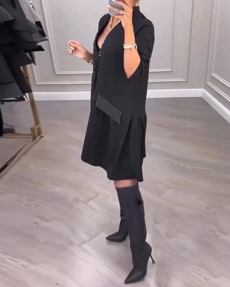 Jovianne - Elegante Vrouwenjurk met V-hals