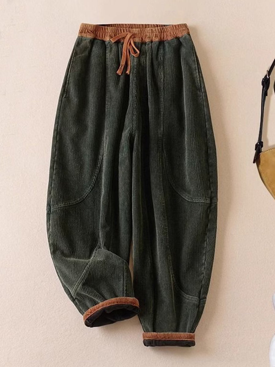 Sientje - Harem broek voor dames van ribfluweel met elastische taille