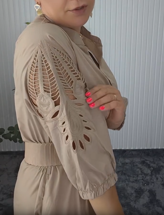 Mavellea - Elegante dameshemdjurk met riem en vloeiende midi-snede