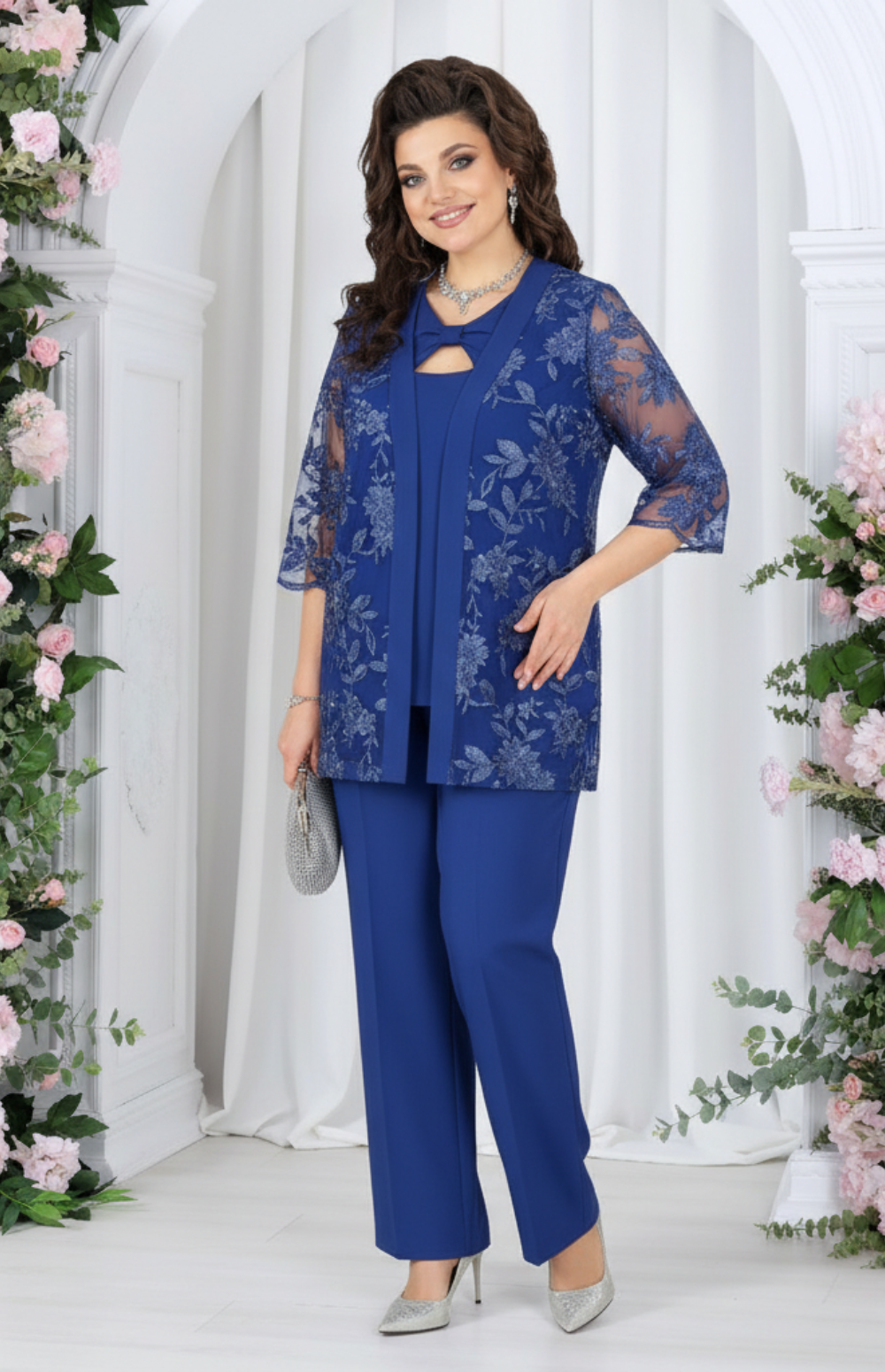 Nelyra - Elegante 3-delige set met Kant Cape