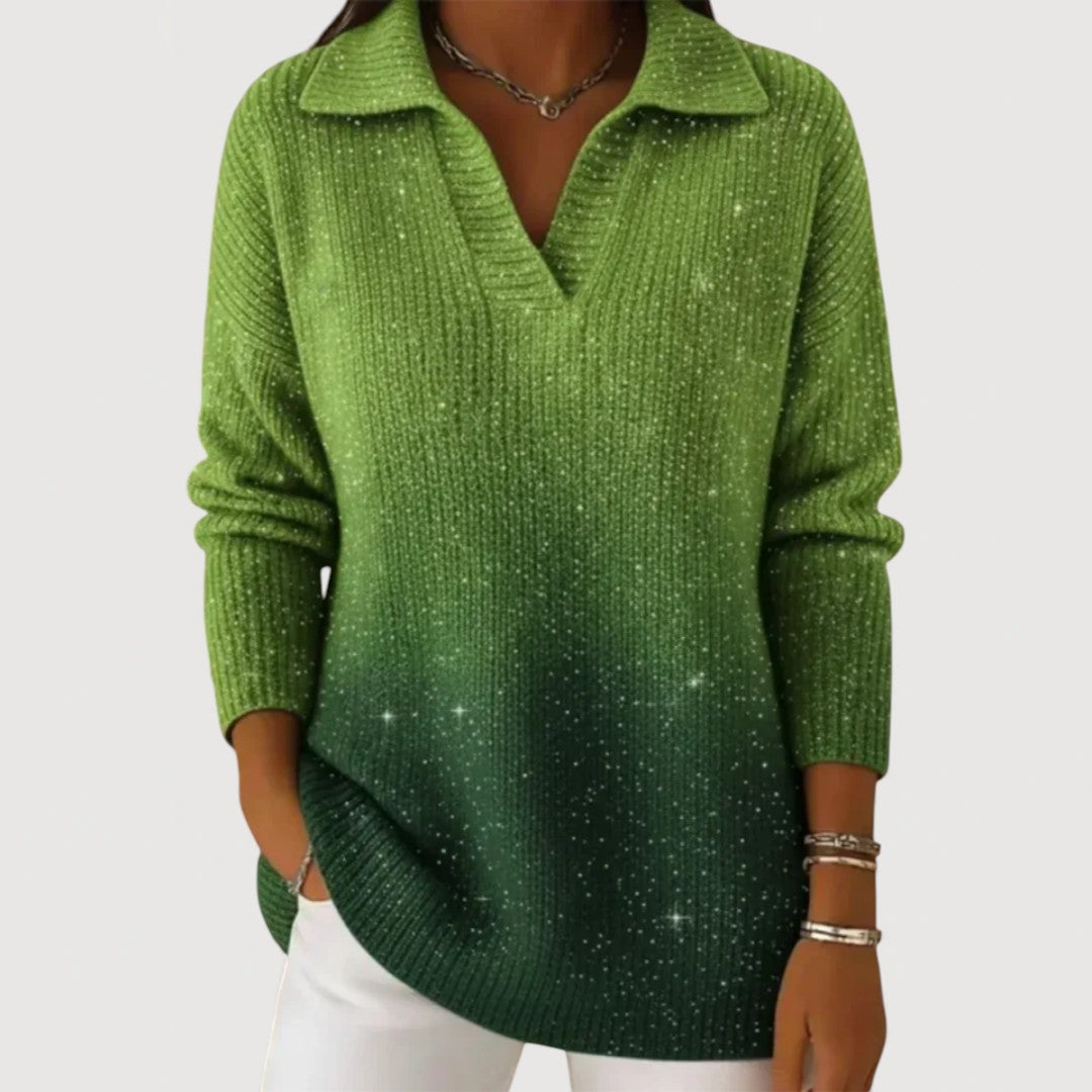 Eliravelle – Glanzende Trui met Elegante en Casual Stijl