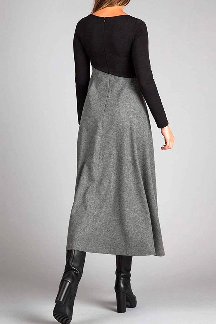 Manon - Elegante lange jurk met lange mouwen