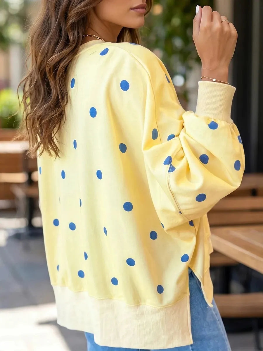 Laëtitia - Dames sweatshirt met stippen en een losse, casual pasvorm