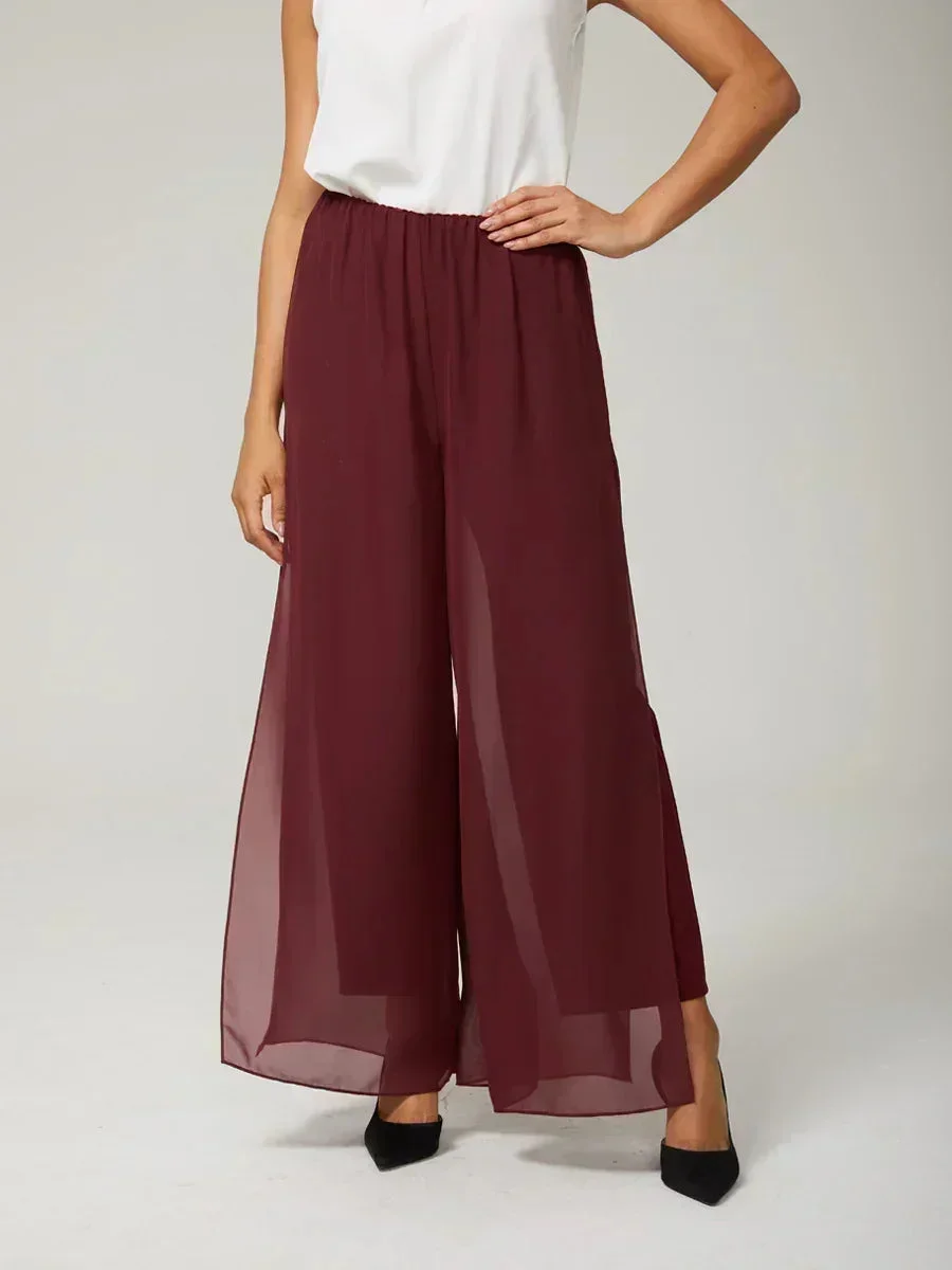 Marilivra - Rechte Broek met Chiffon Split