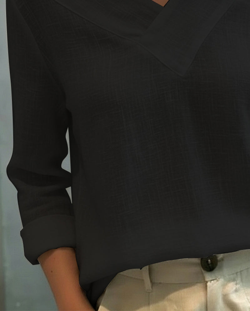 Melyra - Elegante Top met Asymmetrische V-Hals