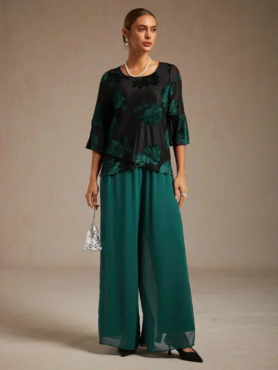 Marilivra - Rechte Broek met Chiffon Split