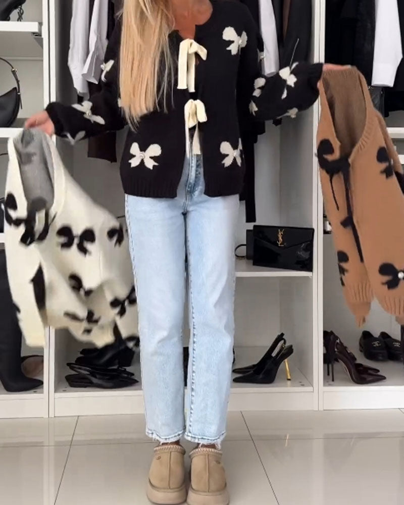 Florentine - Elegante Cardigan met Strikjes