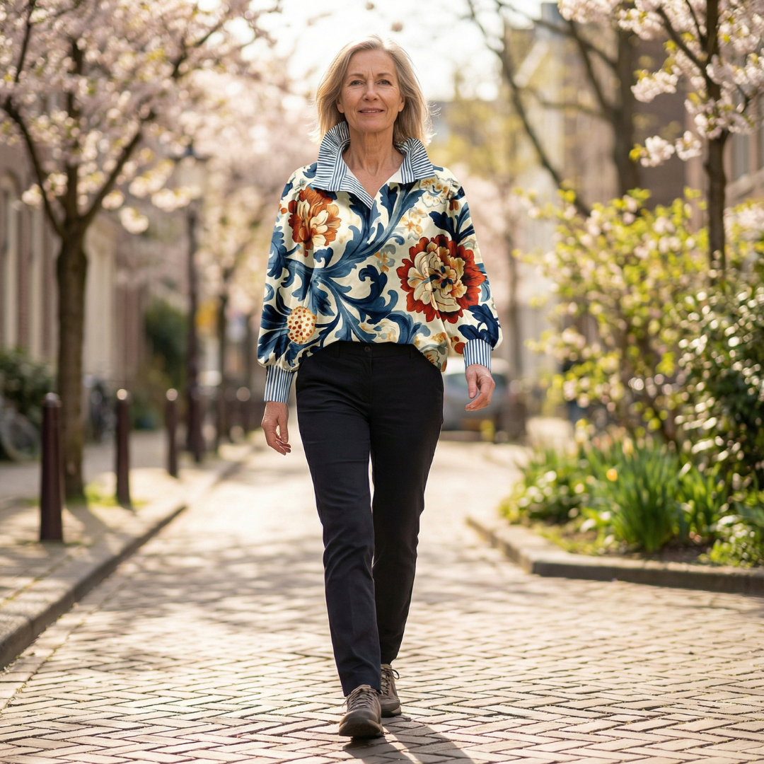 Marvella - Bloemige Vintage Elegante Blouse