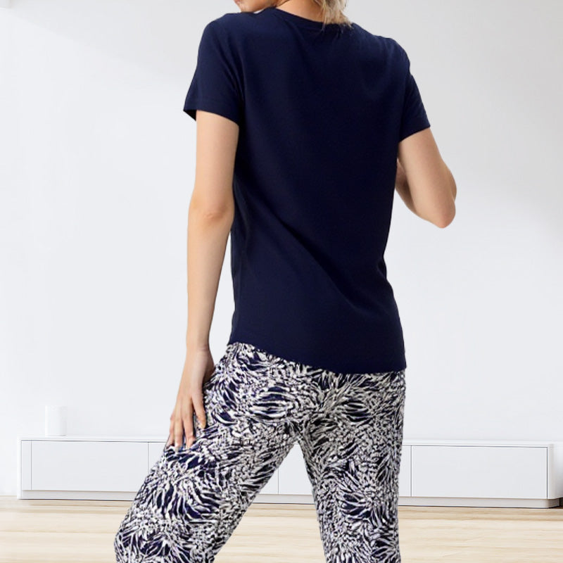 Ixoria - Tweedelige set van casual katoen met een broek met prachtige print