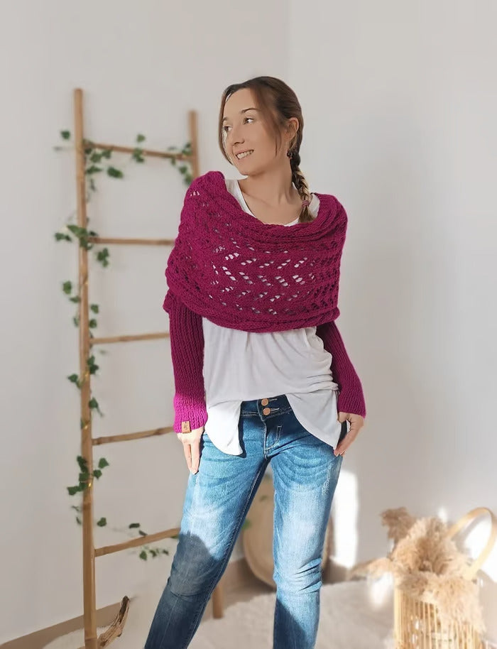 Alyssa Boho Gebreide Omslagdoek – Flatterend en Comfortabel voor Ieder Seizoen!