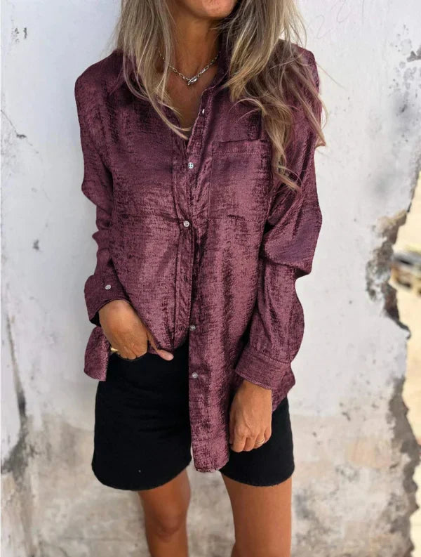 Linda - Suede look blouse