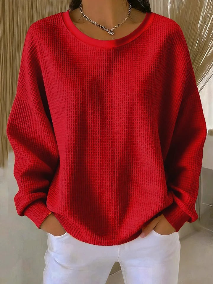 Rhosavienne – Textured Sweater met Zachte Comfort