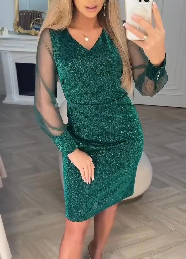 Cyenoria - Chic midi jurk Lumière et Patchwork