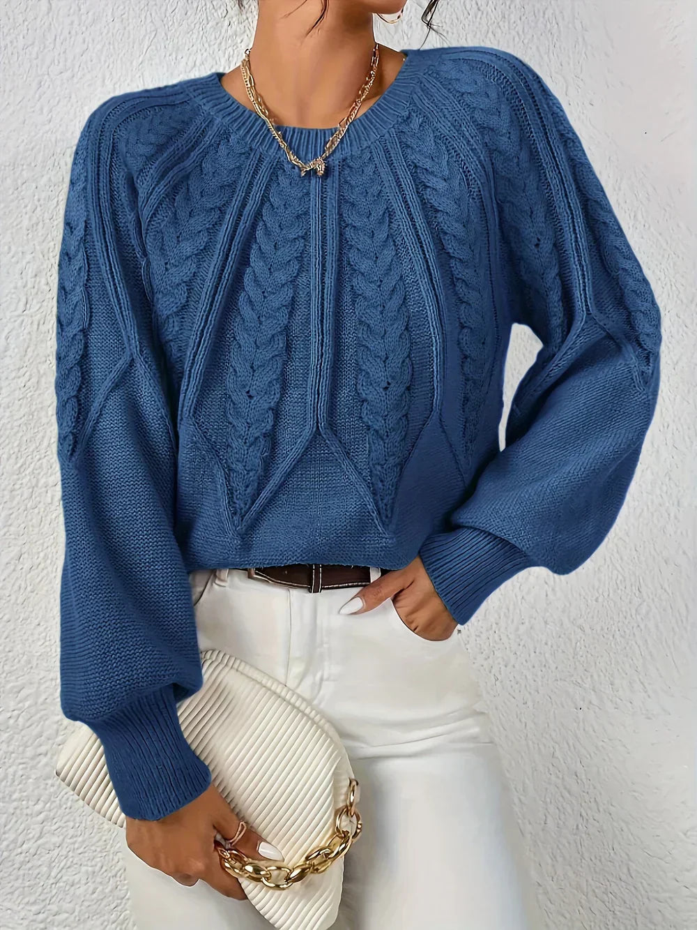 Cezanne - Dikke Pullover met Pofmouwen voor Dames