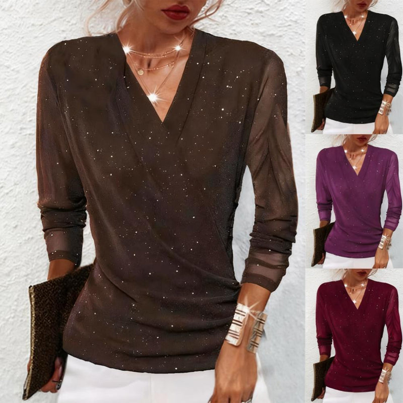 Oralindra - Elegante Cross Blouse met Lange Mouwen