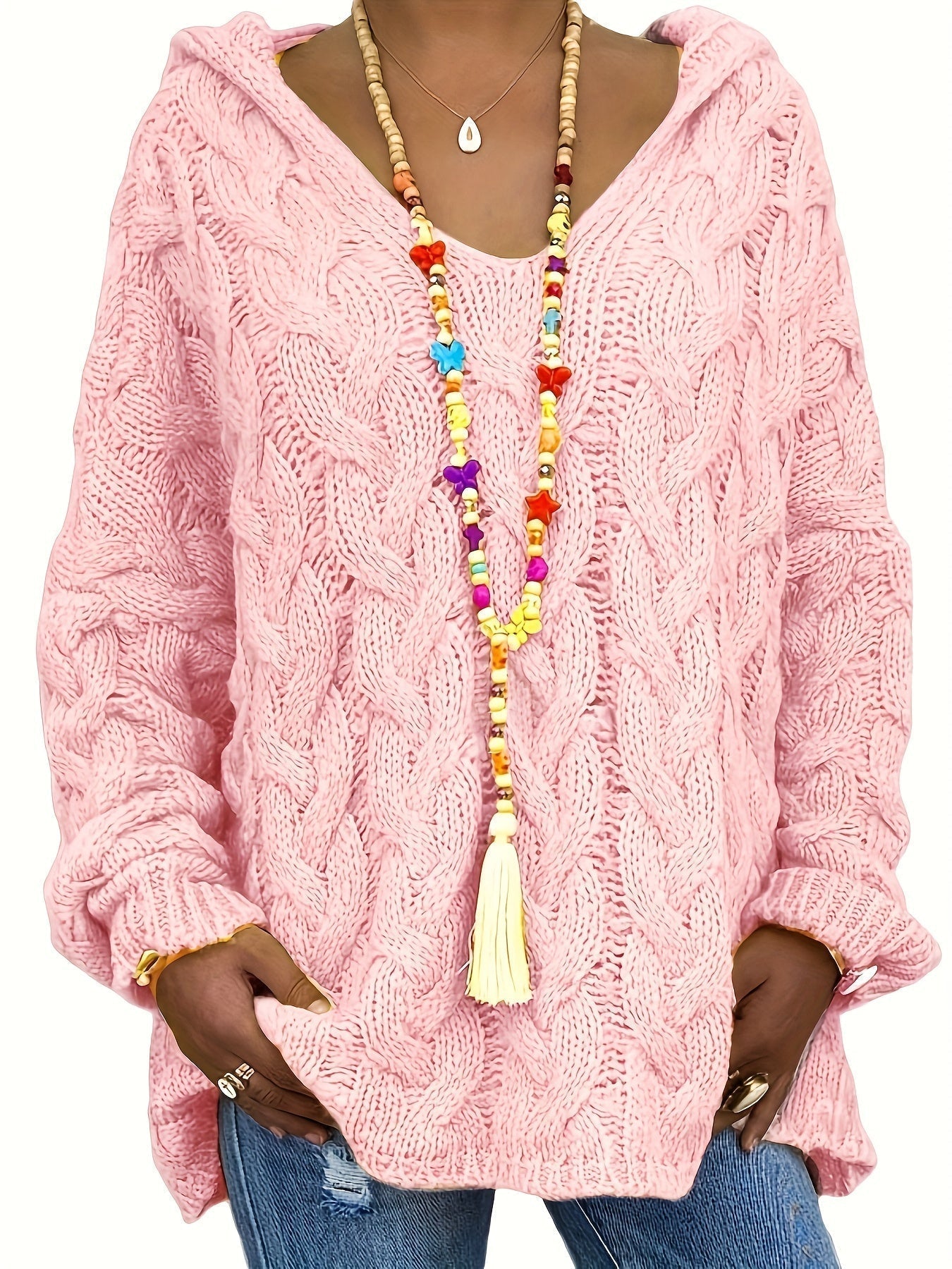 Oralivanne - Elegante Textured Trui met V-hals