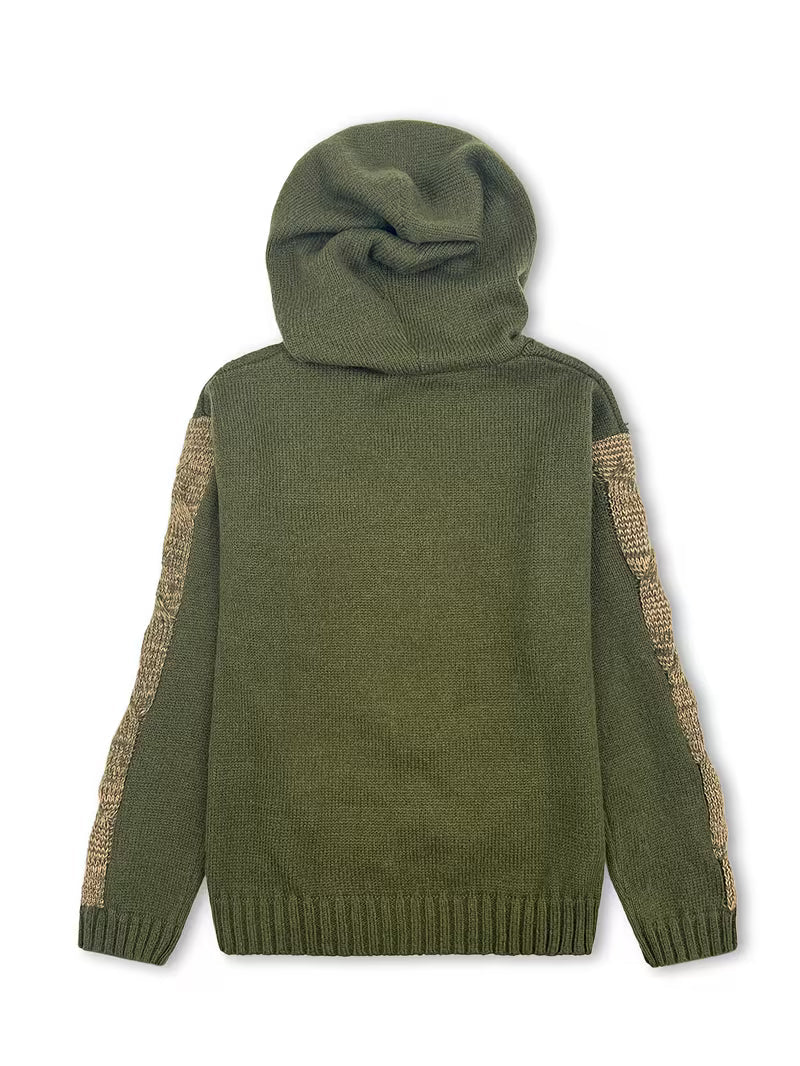 Helmira - Gebreide Hoodie met Vlechtpatroon