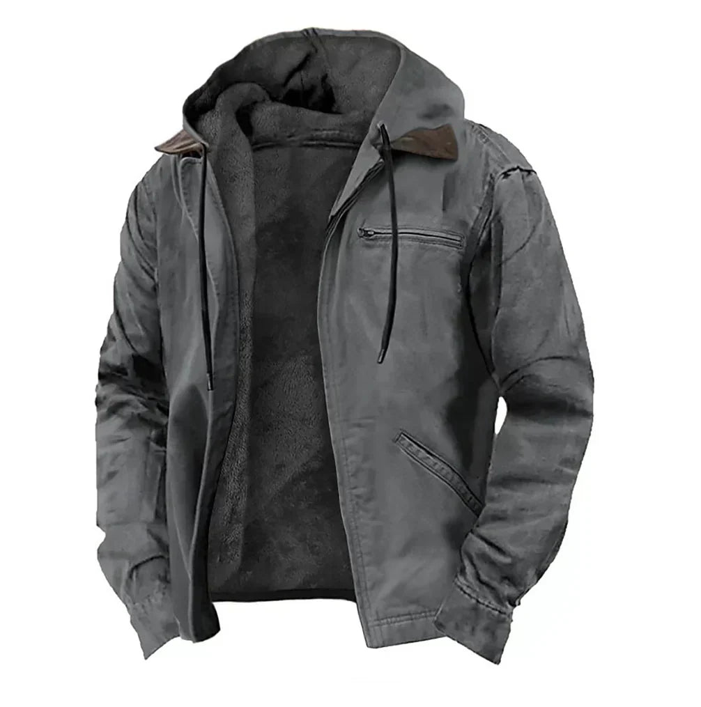 Georges - Heren hoodie met rits en warme voering en zakken