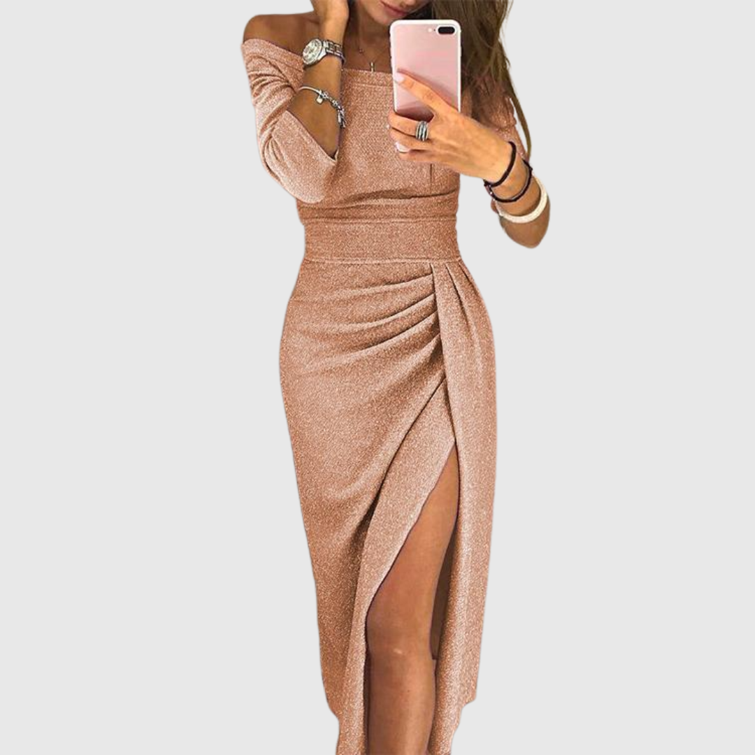 Oravienne - Elegante en Vloeiende Maxi Jurk met Open Rug