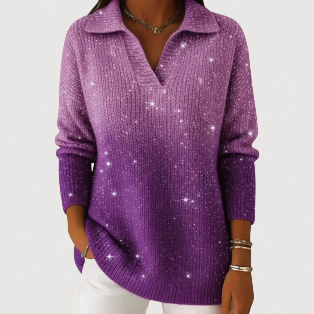 Eliravelle – Glanzende Trui met Elegante en Casual Stijl