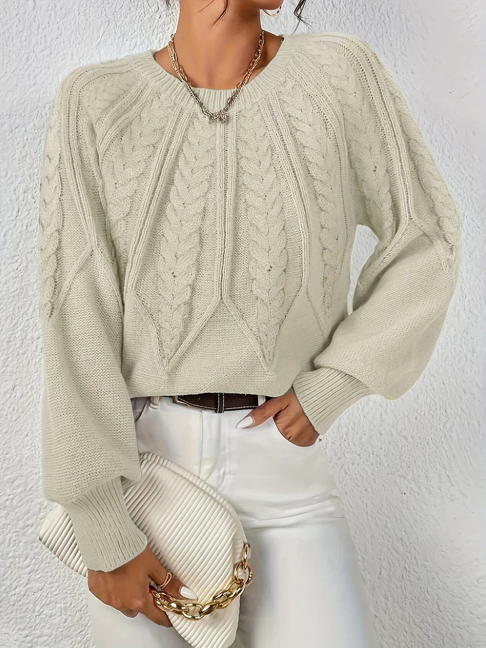 Cezanne - Dikke Pullover met Pofmouwen voor Dames