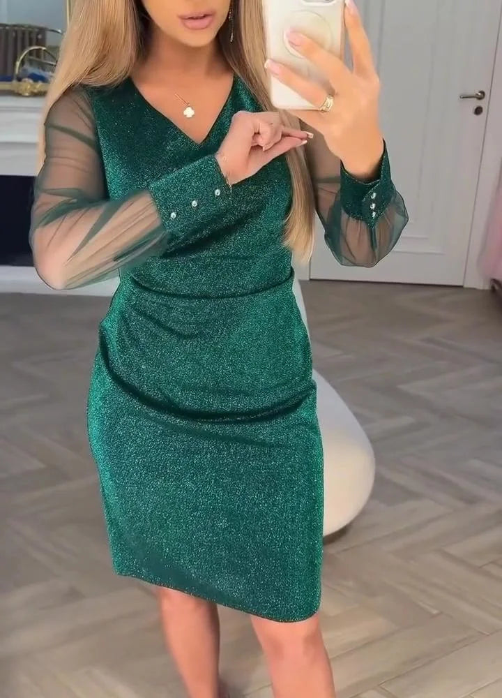 Cyenoria - Chic midi jurk Lumière et Patchwork
