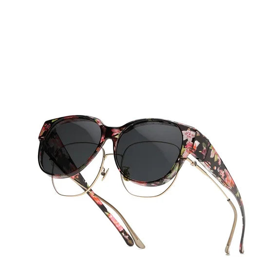 Dovrya - Zonnebril voor dames met cat eye gepolariseerd UV400, chique stijl