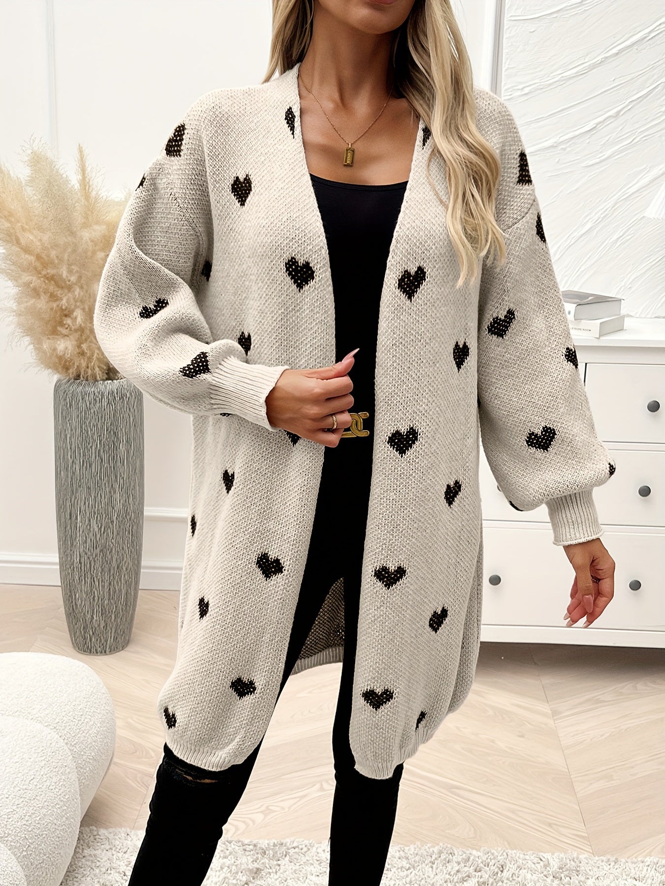 Rochelle - Gebreide Cardigan met Hartmotief